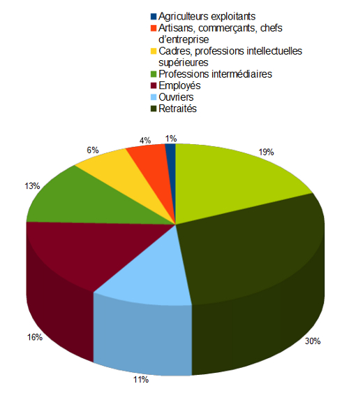 Population du languedoc Roussillon par CSP