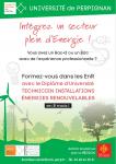 Le DU de technicien en installations d'énergies renouvelables recherche des candidats à Perpignan...