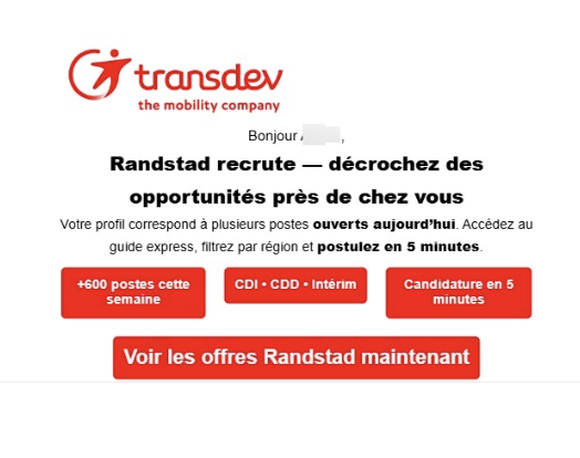 Faux mail de recrutement