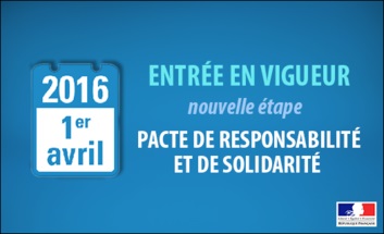 Entrée en vigueur de la nouvelle étape du pacte de responsabilité depuis le 1er avril