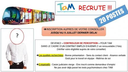 La TAM recrute 20 contrôleurs de réception.