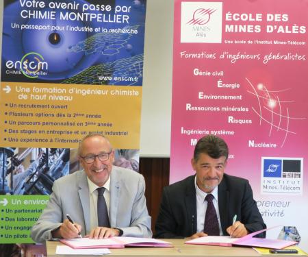 L’ENSCM et Mines Alès ont signé une convention de partenariat.