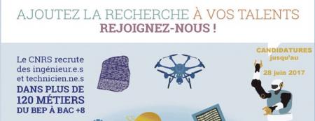 Le CNRS recrute par voie de concours externes des ingénieurs et personnels techniques : candidature avant le 28 juin