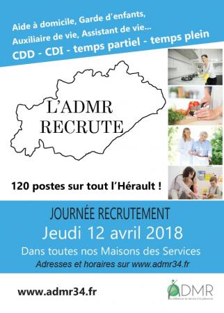 Journée recrutement à l'ADMR de l'Hérault le 12 avril : 120 postes à pourvoir