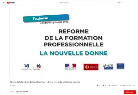 Le Carif-Oref Occitanie met en ligne 5 vidéos sur la matinale « Réforme de la formation : la nouvelle donne ».