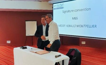 Montpellier Business School et le MEDEF Hérault Montpellier signent une convention de partenariat.