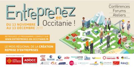 « Entreprenez en Occitanie ! », mois de la création-reprise d'entreprises du 13 novembre au 13 décembre