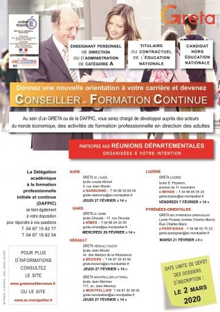 Recrutements de conseiller(ère)s en formation continue dans les GRETA de l'académie de Montpellier