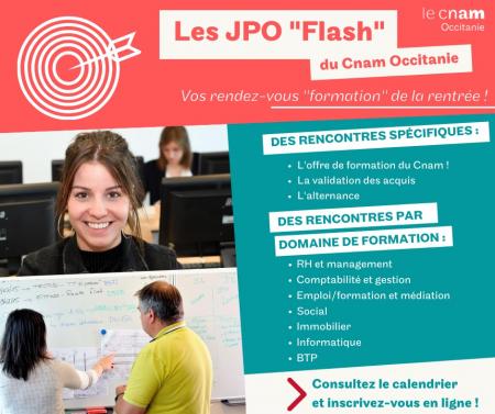 Le Cnam Occitanie organise des JPO Flash ciblées à partir du 7 septembre.