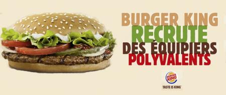 35 postes d'équipier(ère) polyvalent(e) de restauration rapide à pourvoir pour le futur Burger King de Mende