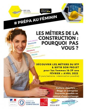 Le BTP CFA Occitanie lance la prépa apprentissage au féminin.