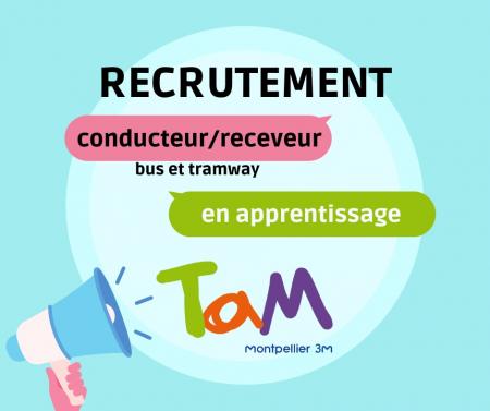 Le CFA d'entreprise de TaM Voyages recrute des apprenti(e)s conducteur(trice)s receveur(se)s bus et tramway.