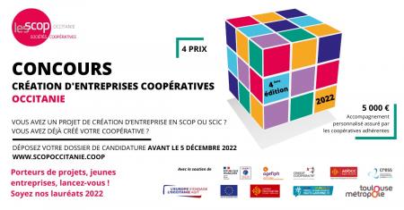 Concours création d'entreprises coopératives Occitanie 2022 : candidature jusqu'au 5 décembre