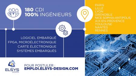 ELSYS Design recrute 15 ingénieurs systèmes embarqués à Toulouse en 2023.