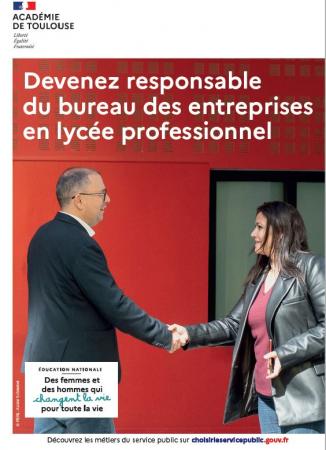 L'académie de Toulouse recrute 50 responsables des bureaux des entreprises en lycée professionnel.