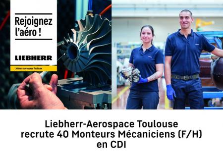 Liebherr-Aerospace Toulouse recherche 40 mécaniciens monteurs.