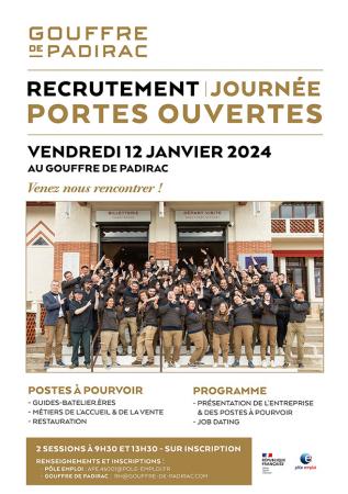 Le Gouffre de Padirac lance sa campagne de recrutement 2024 le 12 janvier.