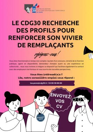 Le CDG30 recrute pour constituer un vivier de remplaçants.