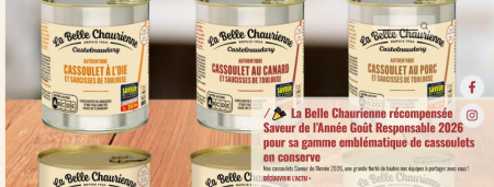 Cassoulet « Saveur de l'Année Goût responsable 2026 » pour La Belle Chaurienne