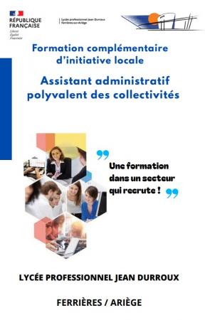 Le lycée pro Jean-Durroux (Ariège) forme au métier d'assistant administratif polyvalent des collectivités.