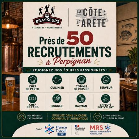 Près de 50 postes à pourvoir dans la restauration à Perpignan