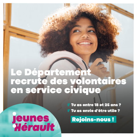 Le Département de l'Hérault recrute 29 volontaires en service civique pour 2026-2027