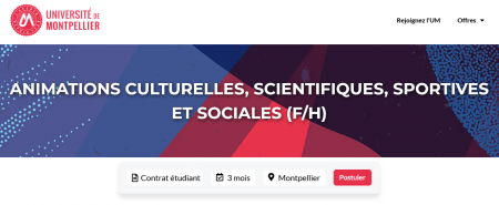 L'Université de Montpellier recrute 19 étudiants pour accompagner les nouveaux arrivants