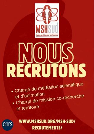 MSH SUD : deux postes pour faire le lien entre la recherche et le territoire
