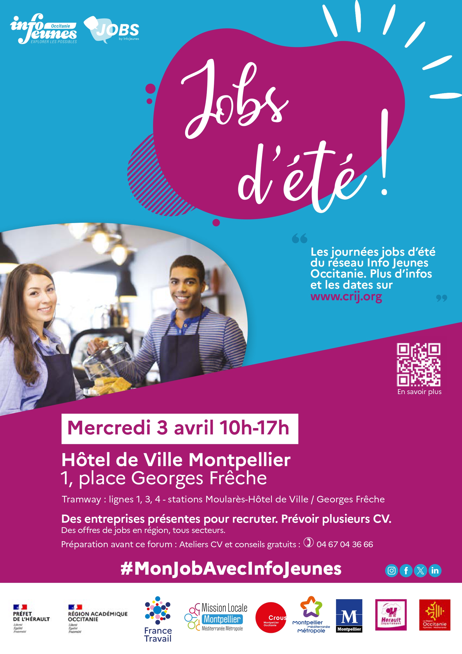 Journée jobs d'été à l'Hôtel de Ville de Montpellier