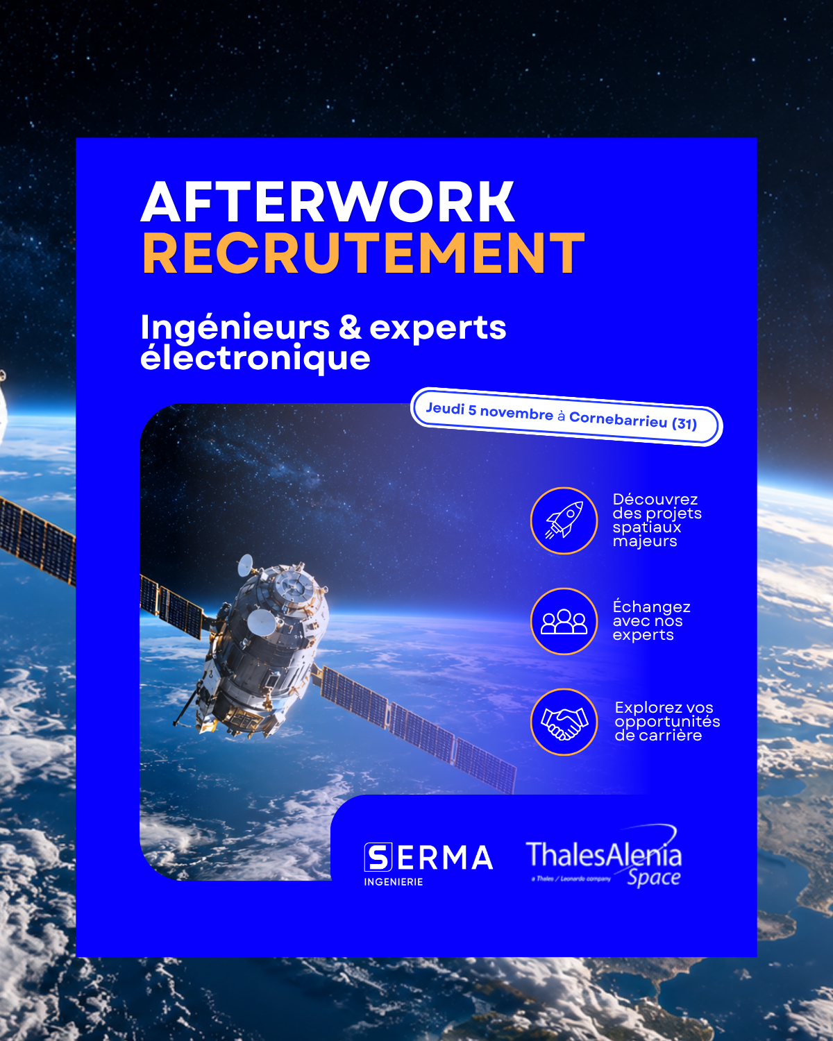 Afterwork Recrutement à Toulouse pour SERMA Ingénierie et Thales Alenia Space
