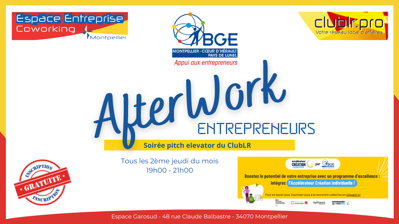Afterwork Pitch Elevator Club LR - 11 septembre 2025