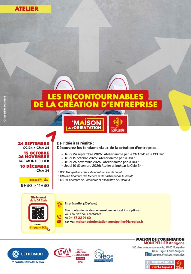 Les incontournables de la création d'entreprise à la Maison de L'Orientation de Montpellier