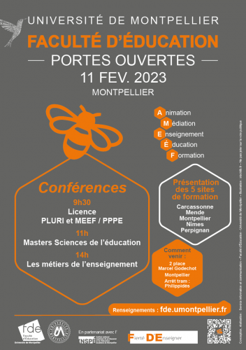 Journée portes ouvertes Faculté d'Éducation de l'Université de Montpellier