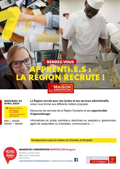 Apprenti.e.s : La Région recrute 