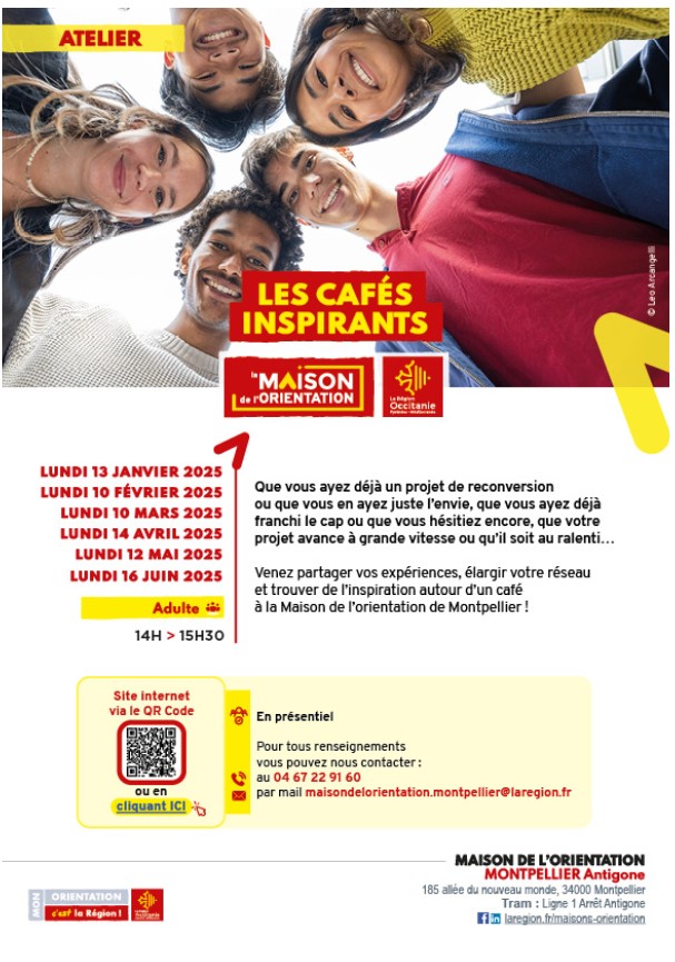 Les cafés inspirants de la Maison de l'Orientation Montpellier - Adultes