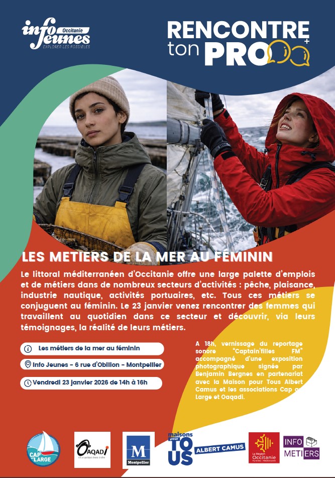 Rencontre ton Pro - Les métiers de la mer au féminin à l'espace Info Jeunes Montpellier