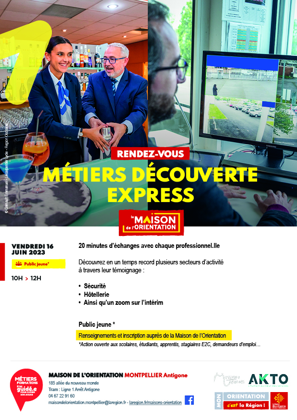 METIERS DECOUVERTE EXPRESS - SECURITE - HOTELLERIE - ZOOM SUR L'INTERIM