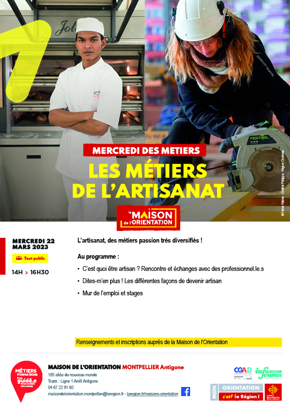 Mercredi des métiers - Métiers de l'artisanat