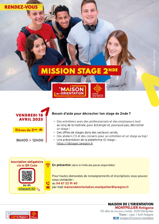 Mission Stage 2nde de 9 h à 12 h