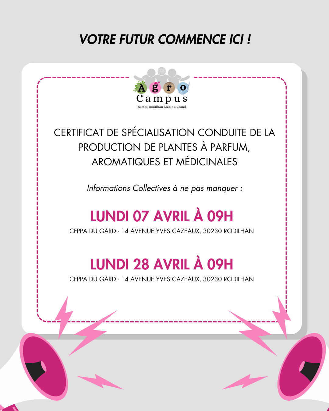 Réunion d'information collective - Formation CS Production de Plantes à Parfum Aromatiques et Médicinales