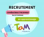 Le CFA d'entreprise de TaM Voyages recrute des apprenti(e)s conducteur(trice)s receveur(se)s bus et tramway.